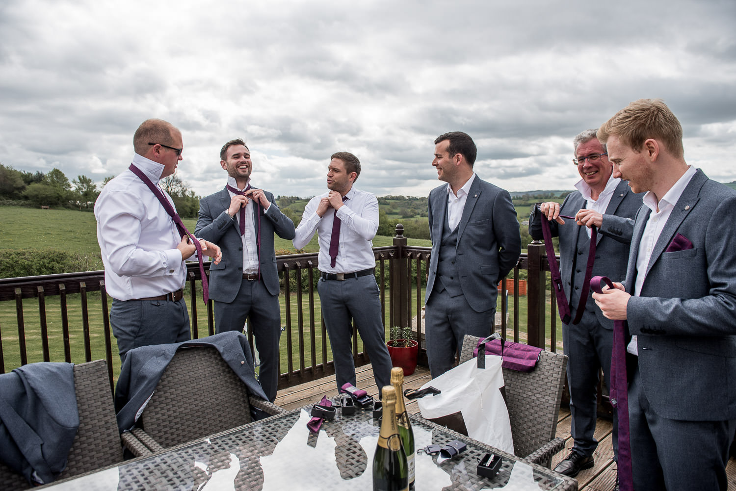 groom and ushers getting ready