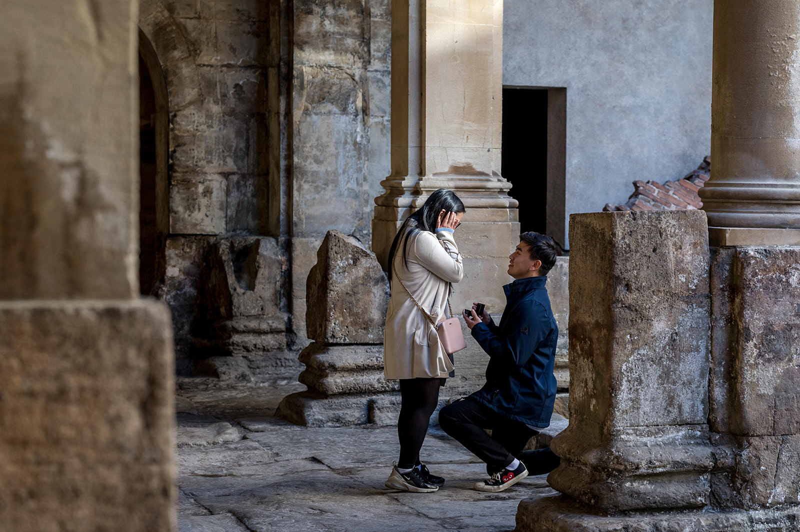roman baths surprise proposal engagement