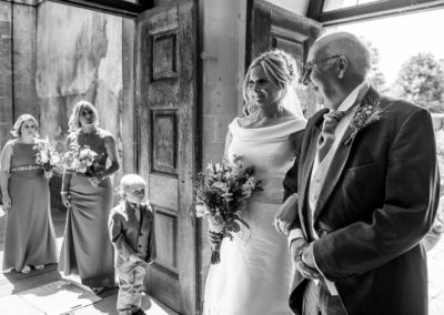 bride and dad getting ready to walk down the aisle, great badminton wedding photography