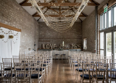 wedding barn ceremony folly farm