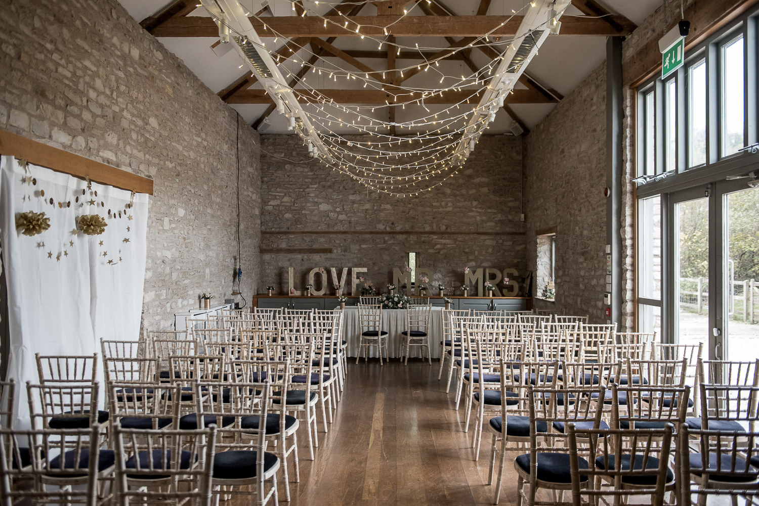 wedding barn ceremony folly farm