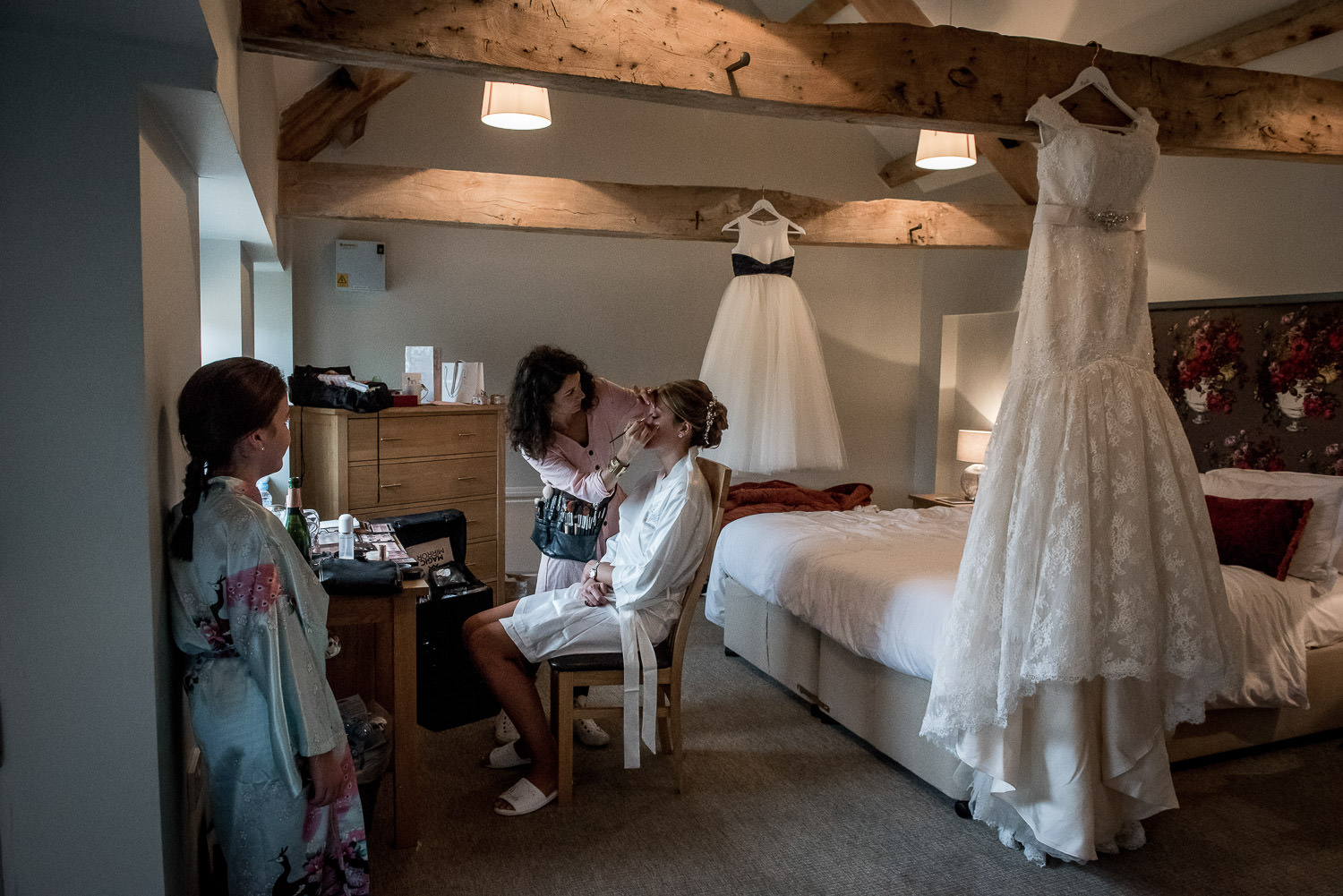 bridal preparations folly farm wedding photography