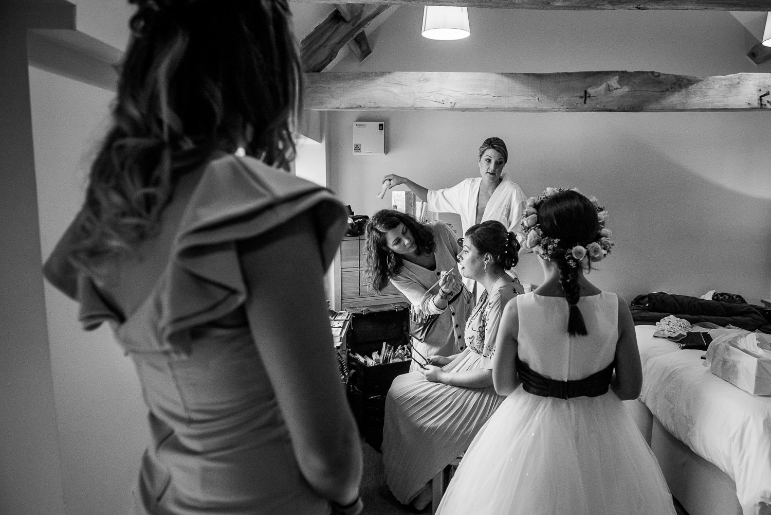 folly farm wedding girls getting ready