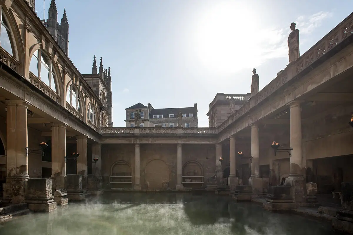 roman baths sunrise wedding ceremony