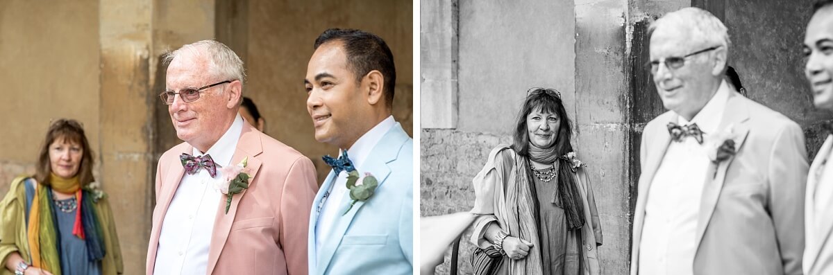 groom and groom at the roman baths wedding in bath