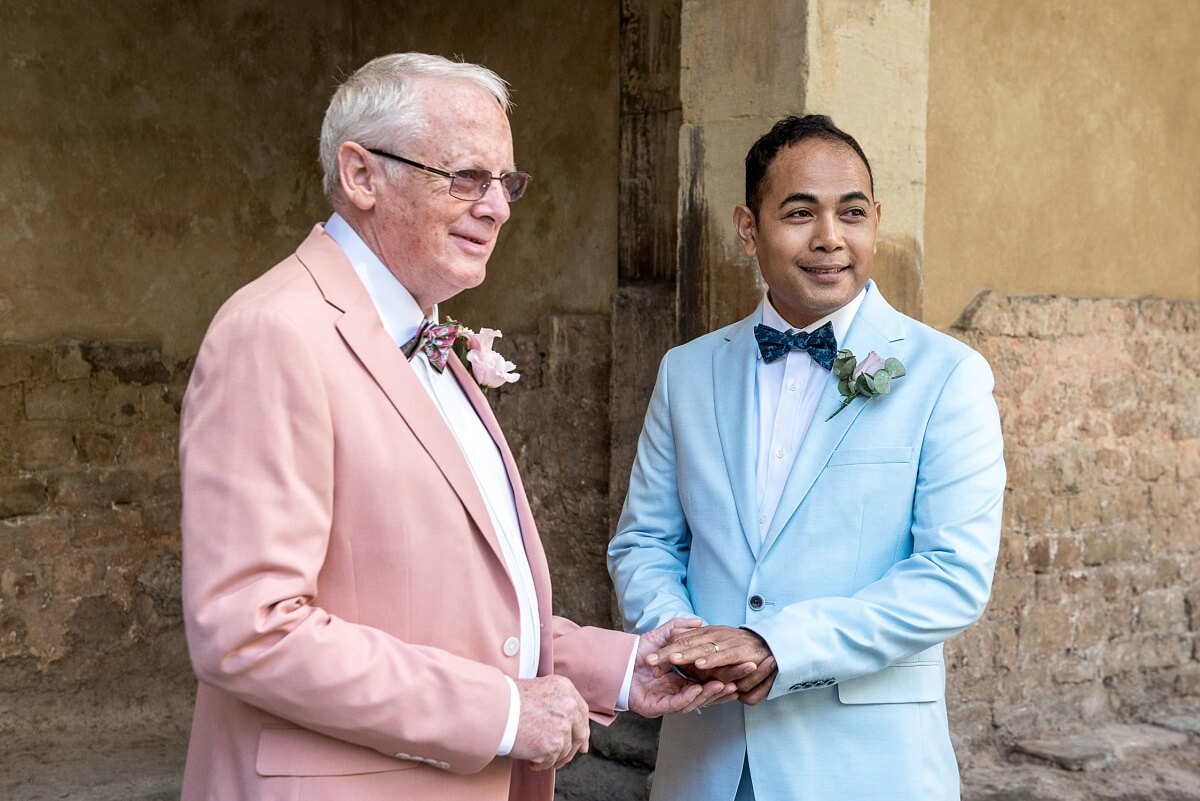 ring exchange at the roman baths wedding in bath