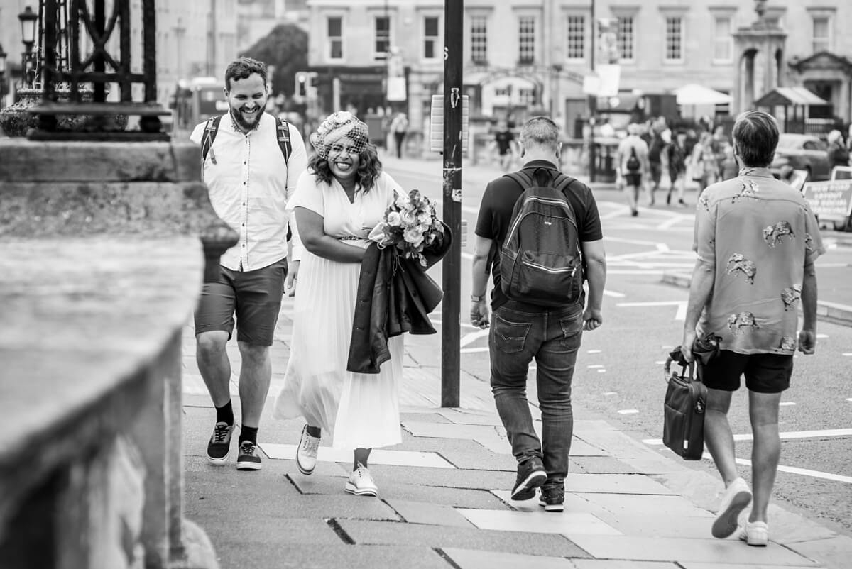 bride and groom portrait at Parade gardens Bath