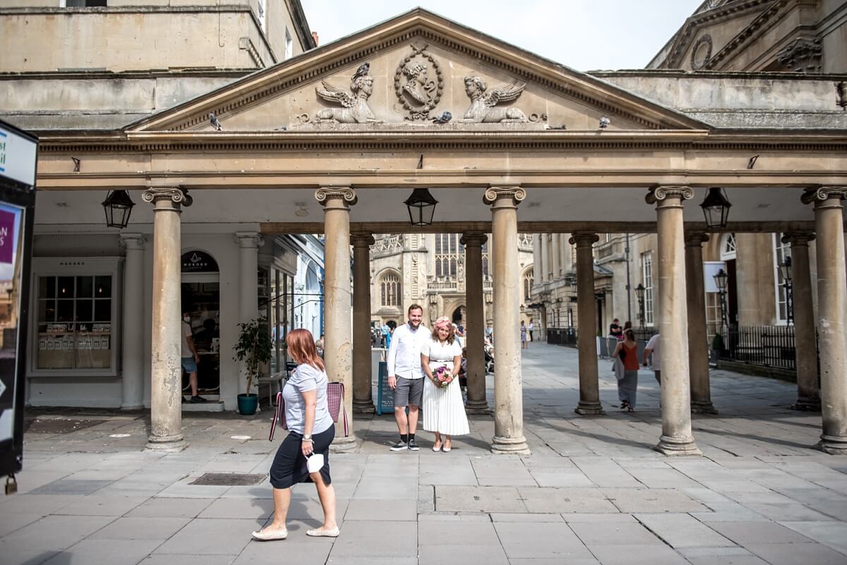 bride and groom portrait in Bath