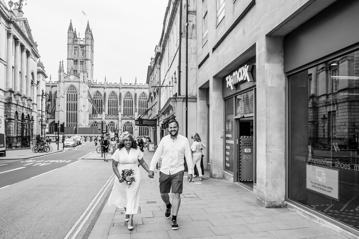 bride and groom portrait at in Bath